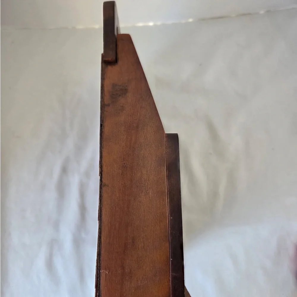 Vintage Wooden Napkin Holder Wall Mount Cottagecore Country Kitchen Floral Fig